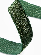 Лента бархатная, с золотым люрексом, 20 мм, 18±1 м, зелёная №165 - Фото 3