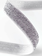 Лента бархатная, с серебряным люрексом, 10 мм, 18±1 м, серая №184 - Фото 3