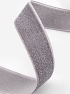 Лента бархатная, с серебряным люрексом, 20 мм, 18±1 м, серая №184 - Фото 2