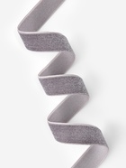 Лента бархатная, с серебряным люрексом, 20 мм, 18±1 м, серая №184 - Фото 2