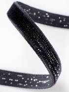 Лента бархатная, с серебряным люрексом, 6 мм, 18±1 м, чёрная №03 - Фото 3