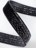 Лента бархатная, с серебряным люрексом, 10 мм, 18±1 м, чёрная №03 - Фото 3