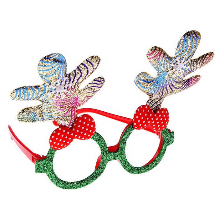 Очки карнавальные новогодние «Рожки» - Фото 1
