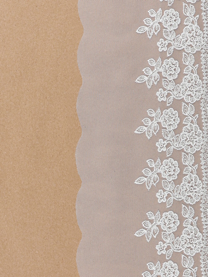 Кружево на сетке, 150 мм, 9±0.5 м, белое - Фото 1