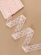 Кружево на сетке, 30 мм, 9±0.5 м, розовое - Фото 2