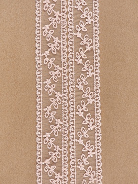 Кружево на сетке, 30 мм, 9±0.5 м, розовое