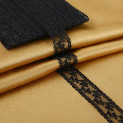 Кружево на сетке, 30 мм, 9±0.5 м, чёрное