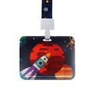 Бейдж горизонтальный Calligrata, «Космос», внешний размер 100×78 мм, внутренний размер 52×82 мм, на ленте-42 см, пластик - Фото 4