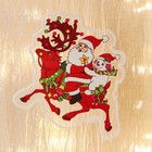 Наклейка на стекло "Дед Мороз со Снеговиком в пути" 10х12 см - Фото 1