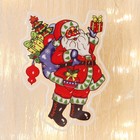 Наклейка на стекло "Дед Мороз с подарками, в валенках" 10х13 см - фото 10050184