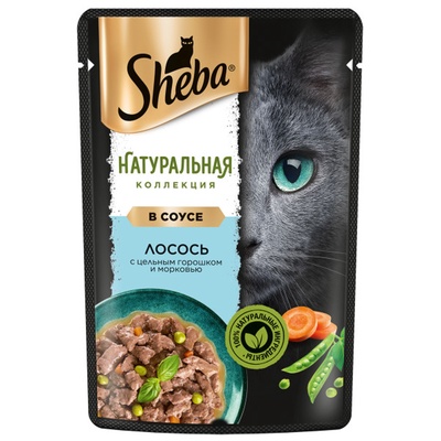 Влажный корм Sheba Natures для кошек, пауч, лосось/горох, 75 г