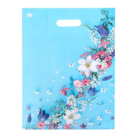 Пакет подарочный «Очаровательные цветы», полиэтиленовый с вырубной ручкой, 31?40 см, 60 мкм (комплект 50 шт)
