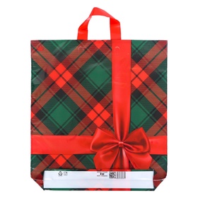 Пакет «Бантик на красном», полиэтиленовый с петлевой ручкой, 44?40 см, 70 мкм (комплект 50 шт)