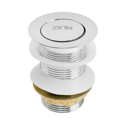 Донный клапан ZEIN engr B1, маленькая кнопка, нержавеющая сталь, хром