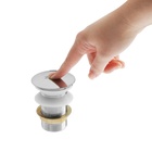 Донный клапан ZEIN B2, 1 1/4", большая кнопка, для раковины, хром - Фото 11