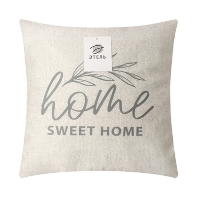 Наволочка декоративная «Этель» Home sweet home, 40×40 см, велюр