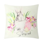 Наволочка декоративная Этель«Пасхальный кролик» 40×40 см, полиэстер, велюр - Фото 1