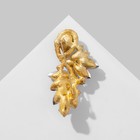 Брошь «Ветвь» с завитком, цвет коричнево-зелёный в матовом золоте - фото 22888085