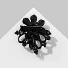 Брошь «Цветок» с завитками, цвет синий в чёрном металле - фото 7457012