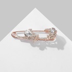 Булавка «Цветы» два бутона, 6,5 см, цвет белый в розовом золоте 9613611