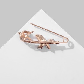 Булавка «Бабочки» дуэт, 6,5 см, цвет бело-синий в розовом золоте