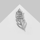 Брошь «Лист» тонкий, цвет радужно-белый в серебре - фото 24499883