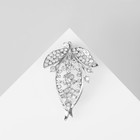 Брошь «Цветок» спатифиллум, цвет радужно-белый в серебре - фото 320175224