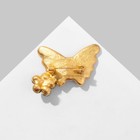 Брошь «Бабочка» с мини-цветочком, цвет фиолетовый в матовом золоте - фото 7457076