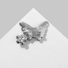 Брошь «Бабочка» с мини-цветочком, цветная в серебре - Фото 3
