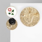 Набор 2 предмета: серьги, брошь-кулон «Винтаж», цветной в золоте - Фото 2