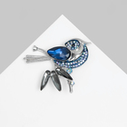 Брошь «Птица» волшебная, цвет сине-голубой в серебре - фото 9072242