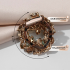 Зажим для платка «Цветы» в венке, цвет бежево-зелёный в кофейном золоте - фото 25574673