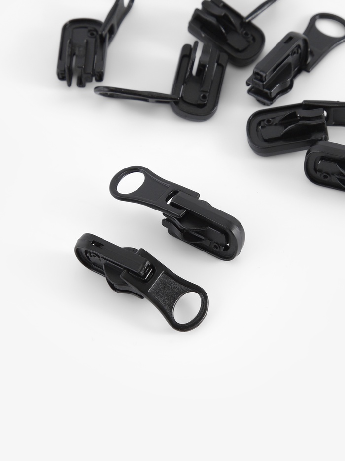 Бегунок автоматический для водонепроницаемой молнии «Спираль», реверсивный, №7, 10 шт., чёрный - Фото 1