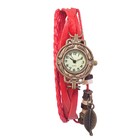 Часы наручные женские кварцевые "Элиос", дискретный ход, ремешок 19.5 см, d-2.5 см, красные   972470 - Фото 2