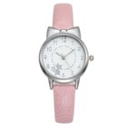 Часы наручные женские "Котик", d-2.8 см, розовый ремешок - фото 11075777