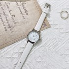 Часы наручные женские "Котик", d-2.8 см, белый ремешок - фото 11075779