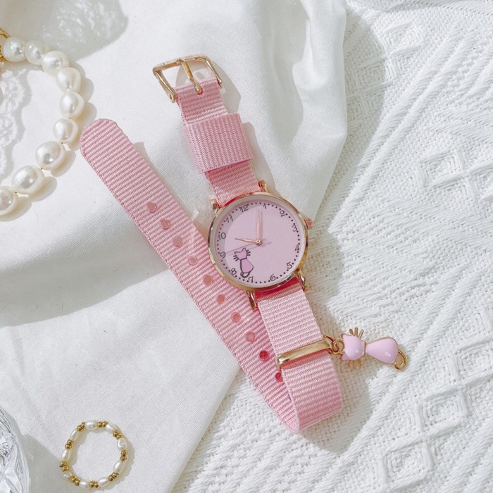 Часы наручные женские "Котенок", розовые - Фото 1