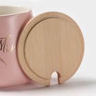 Кружка с ложкой «Миссис», 380 мл, керамика, розовая - Фото 3