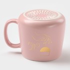 Кружка с ложкой «Миссис», 380 мл, керамика, розовая - Фото 6
