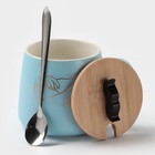 Кружка с ложкой «Мистер», 380 мл, керамика, голубая - Фото 5