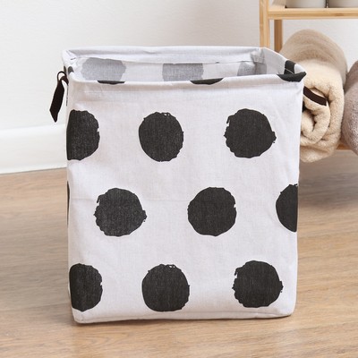 Корзина текстильная «Доляна», 32×32×32 см, белый/чёрный