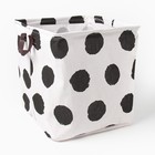 Корзина текстильная «Доляна», 32×32×32 см, белый/чёрный - Фото 2