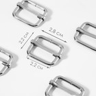 Пряжка регулирующая, внутренняя ширина - 22 мм, толщина - 3 мм, 5 шт., цвет серебряный - Фото 1