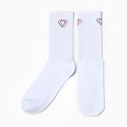 Носки женские "Двойное сердце", цвет белый, размер 25-27 - фото 24598401