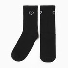 Носки женские "Сердце", цвет чёрный, размер 23-25 - фото 320175979
