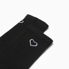 Носки женские "Сердце", цвет чёрный, размер 23-25 - Фото 2