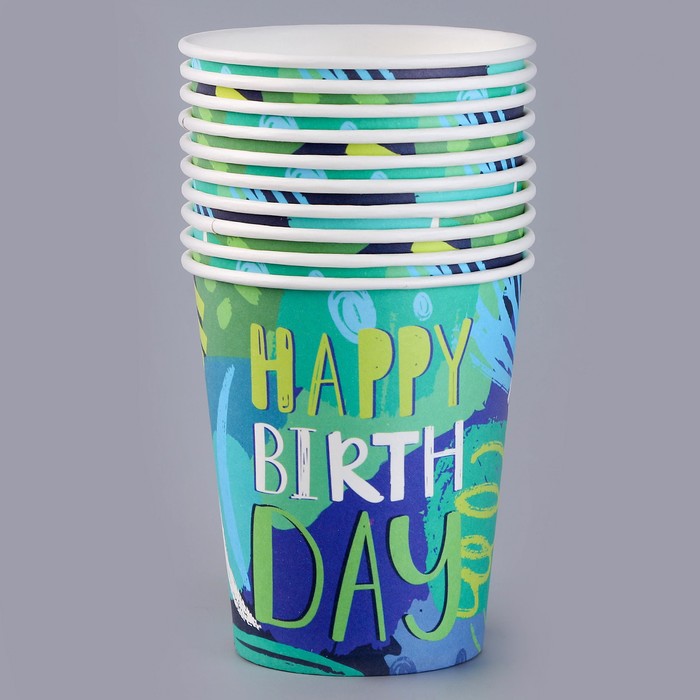 Стакан бумажный «С днём рождения. Граффити», 250 мл 9826274