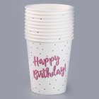 Стакан одноразовый бумажный "Happy Birthday, розовая", 250мл (комплект 10 шт) - фото 22991263 Стакан одноразовый бумажный "Happy Birthday, розовая", 250мл (комплект 10 шт) - фото 22991263