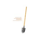 Лопата штыковая, острая, L = 144 см, деревянный черенок, «ЗУБР» - Фото 2
