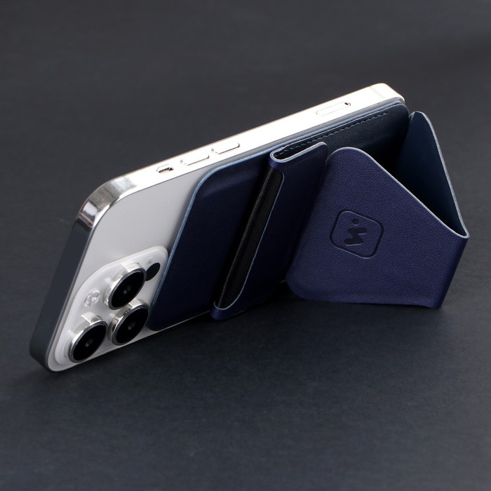 Магнитный кошелёк-подставка Windigo, поддержка Magsafe, для iPhone 12/13/14/15, космический синий - фото 51466204